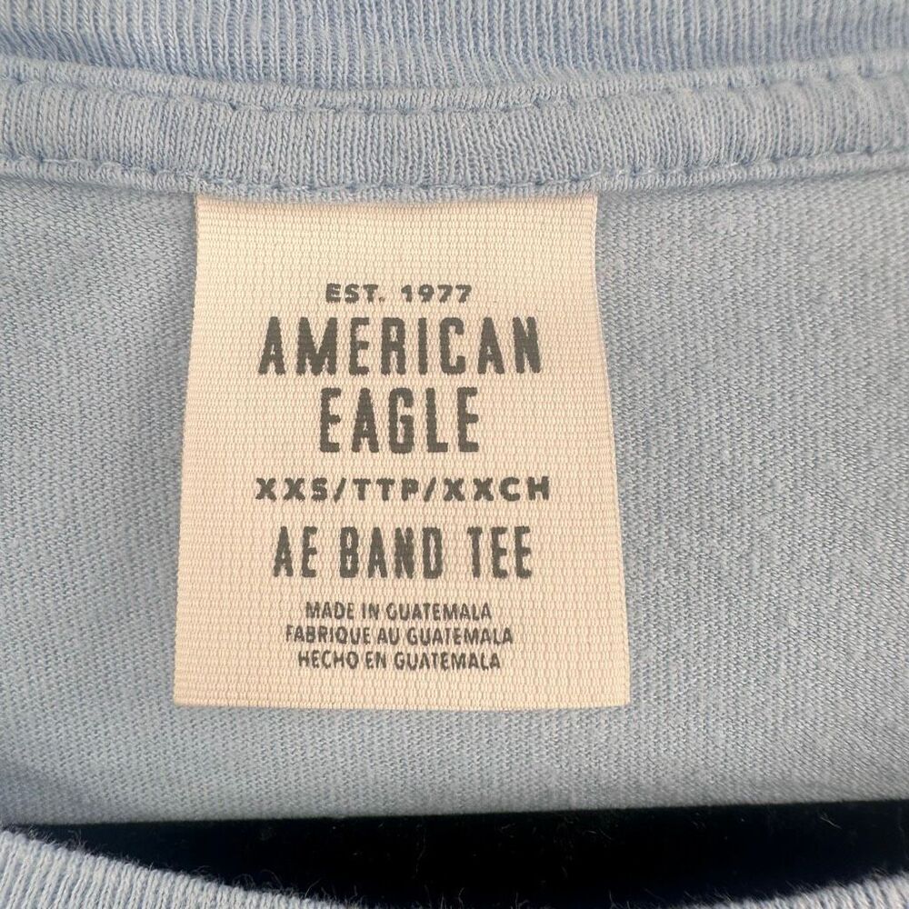 American Eagle David Bowie Band T-Shirt XXS‎ Overized Blue 90s vibes - Picture 4 of 10
